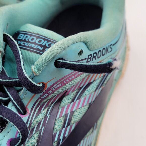 Brooks Glycerin 15 Womens Aqua Blue Size 10 B Running Shoes 1202471B476 READ - Picture 11 of 12